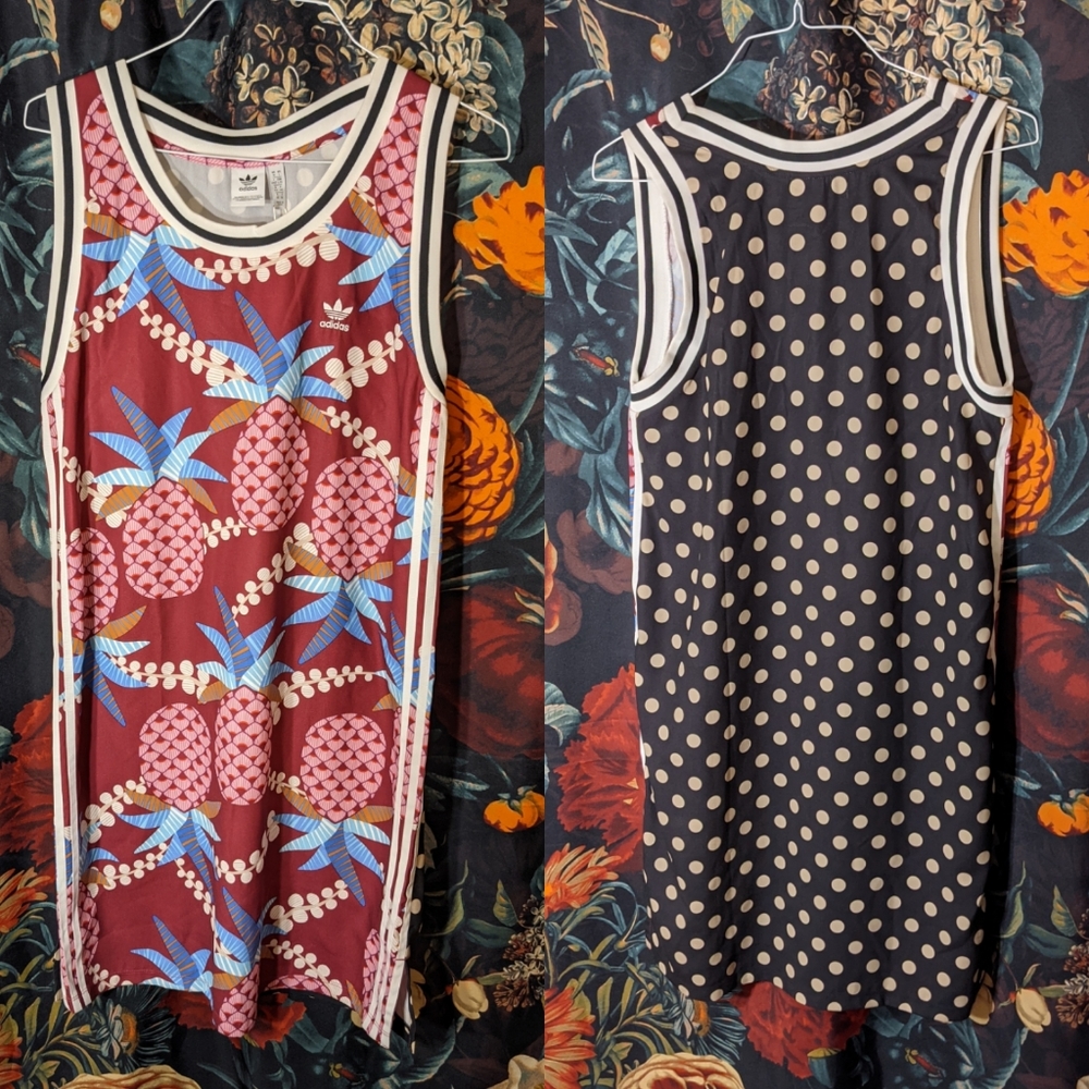 Adidas double pattern straight tank dress
